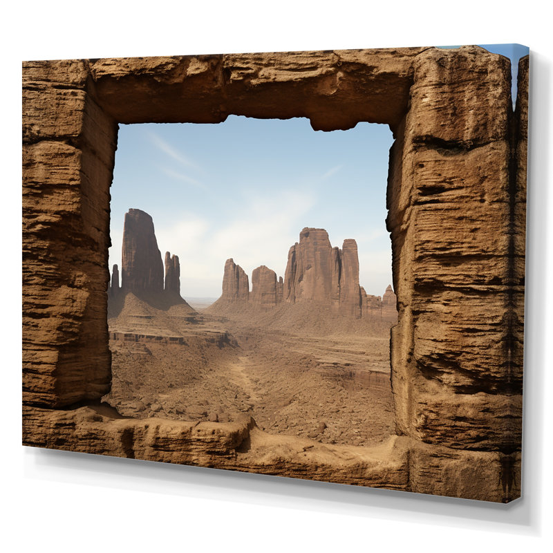 Fenêtres de Canyon aux États-Unis - Canyon et désert, art mural, Toile tendue, H 16 po x l 32 po x P 1 po