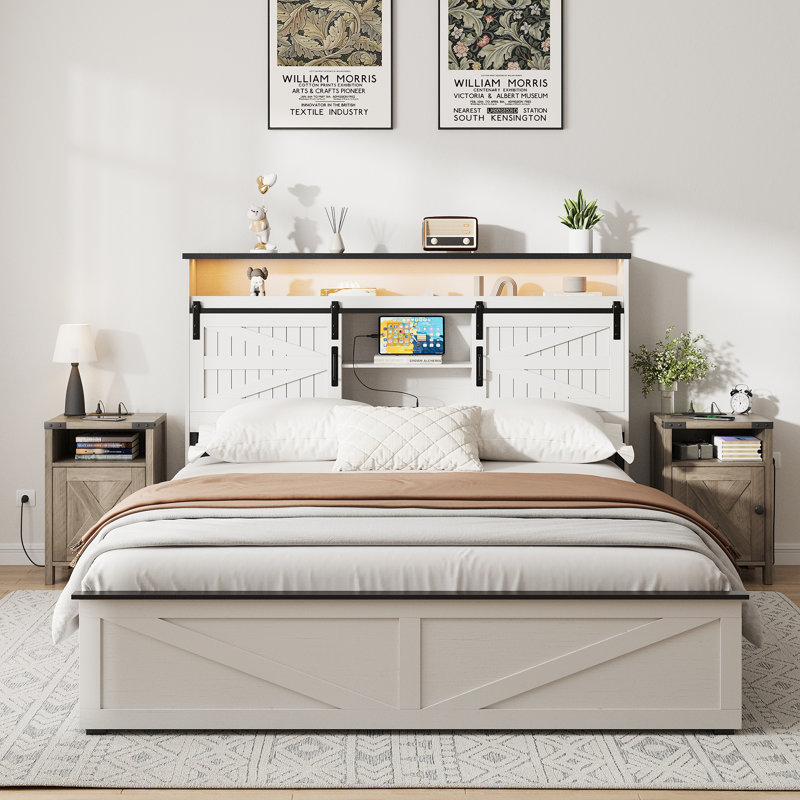 Table de chevet Kennesha, Gris