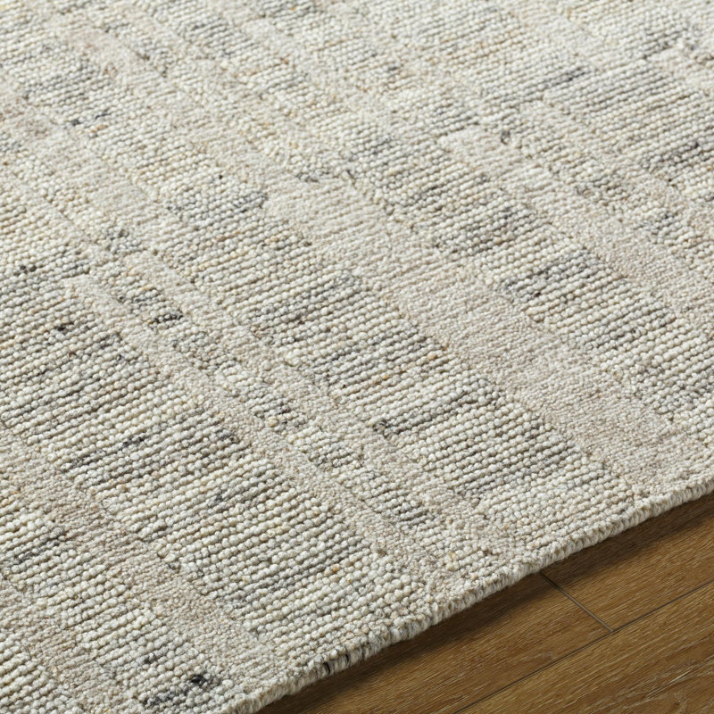 Knoxville Hand Knotted Wool Vintage Look Area Rug in Ivory, Rectangle 8' x 10'