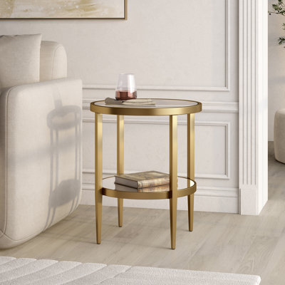 Table d'appoint ronde avec miroir Hera