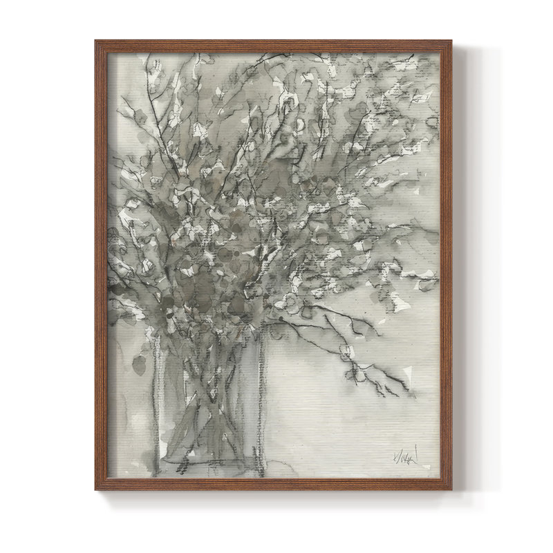 Dry Elegance I, reproduction encadrée - bois massif, H 21 po x l 17 po, Noyer
