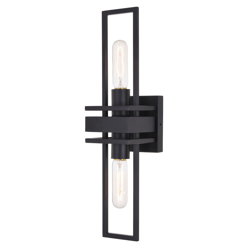 Aiden Steel Armed Sconce, Matte Black, 18.75" H x 4.75" W x 4.75" D