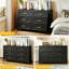 Commode à 6 tiroirs à profil bas Dresser, armoire en acier noir avec glissières silencieuses et sécurité anti-basculement, rangement en acier peu encombrant pour la chambre à coucher, le placard, le couloir et l'entrée