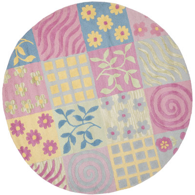 Tapis jaune / rose / bleu / gris / vert Claro