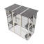 Maison pour chat d'extérieur en bois gris, toit en asphalte, 6 plateformes d'escalade, 2 espaces de repos et cage de sécurité
