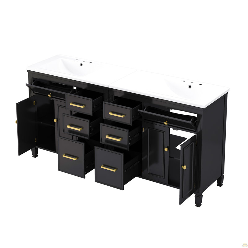 Freestanding Standard With Ceramic Top, Noir