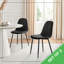 Faux Leather Modern Dining Chairs with Metal Tapered Legs & Diamond Stitching-1381174252-1395398051