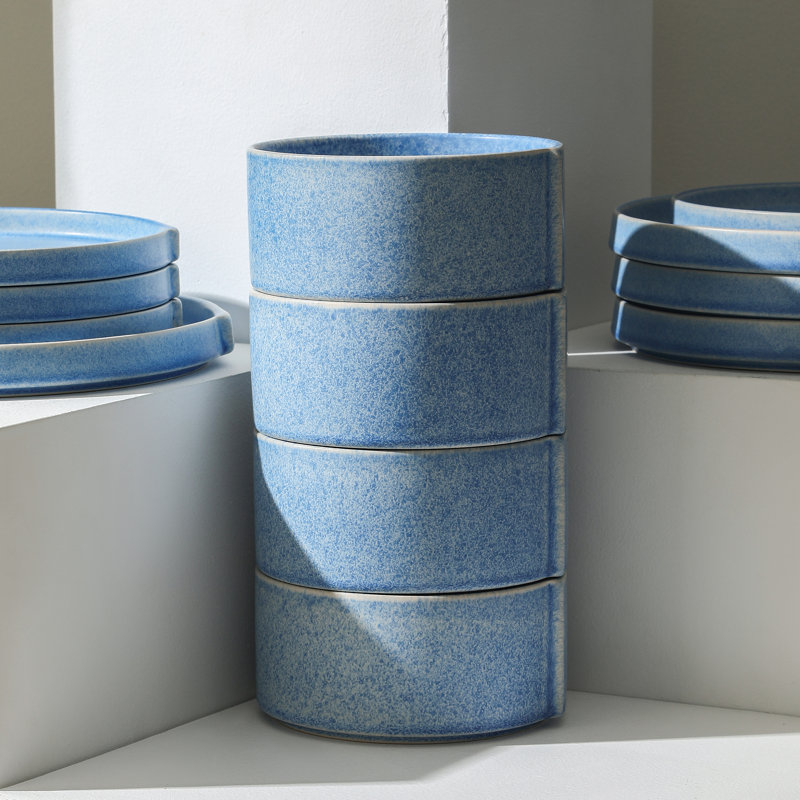 Ensemble de bols en grès 4 pièces Stone Lain Bao, Bleu