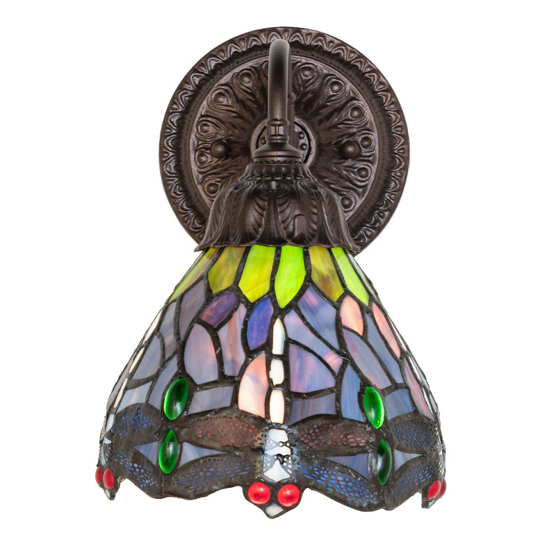 1 - Light Armed Sconce, Green/Blue/Purple/Red, Bell