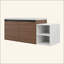 Meuble-lavabo mural avec lavabo de comptoir en résine, 1 tablette de rangement, 2 portes à fermeture douce (KD-Packing)