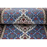 Wool Oriental Area Rug in Blue/Black/White