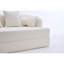 Canapé-lit 2 en 1 pliable, canapé-lit convertible pliable sans os de 70 pouces, 4 coussins pour le salon, blanc laiteux