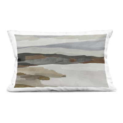 Abstract Rippling Waves Decorative Printed Throw Pillow, design by Lera
