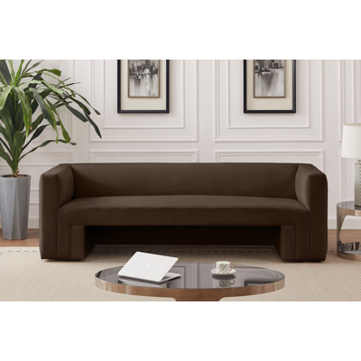 89.5" Velvet Square Arm Sofa