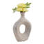 Vase de table ovale moderne en céramique Kato, design ajouré, idéal pour la décoration intérieure - Vase sculptural moderne et haut, parfait comme centre de table pour la salle à manger ou le bureau - Champagne-527307976-527307984
