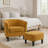 Velvet Accent Chair with Ottoman, Modern Barrel Chair Armchair for Living Room, Bedroom-1339113839