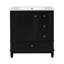 Meuble-lavabo 30 po avec lavabo, une porte avec tablette et trois tiroirs, porte à fermeture douce, noir