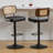 Adjustable Height 360° Swivel Bar Stools With Rattan Back-938254375
