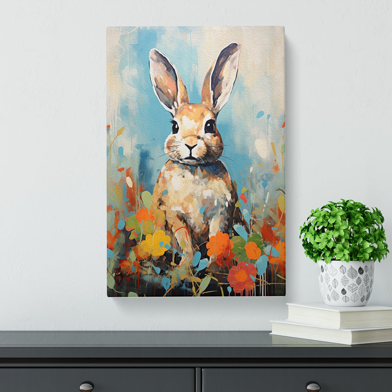 Rabbit Expressionism No.2 - Wrapped Canvas, 50cm H x 35cm W x 3cm D