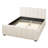 Sahara Upholstered Linen Bed Frame with Thick Headboard &  Solid Wood Legs-1896484434