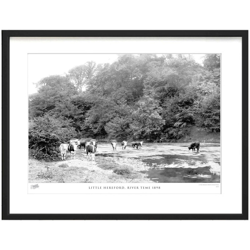 Little Hereford, River Teme 1898 - Single Picture Frame Print, 28cm H x 36cm W x 2.3cm D