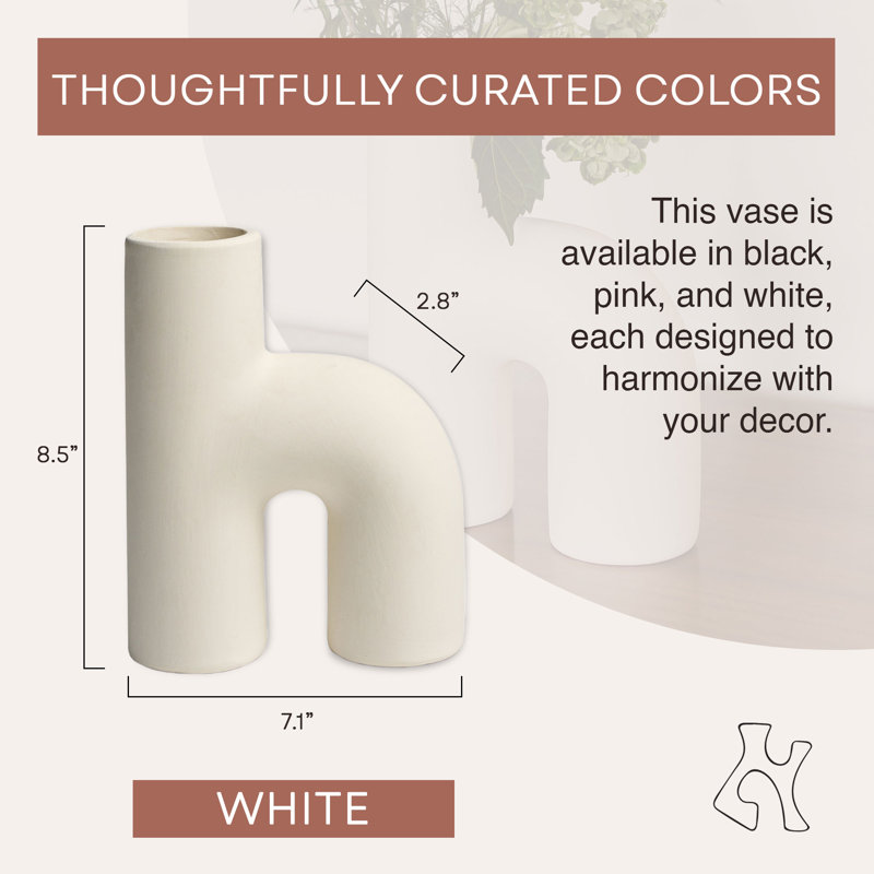 Vase moderne Villa Moda Lila, Blanc