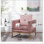 Chaise avec accoudoirs rembourrée Lenola, rose-1409263581