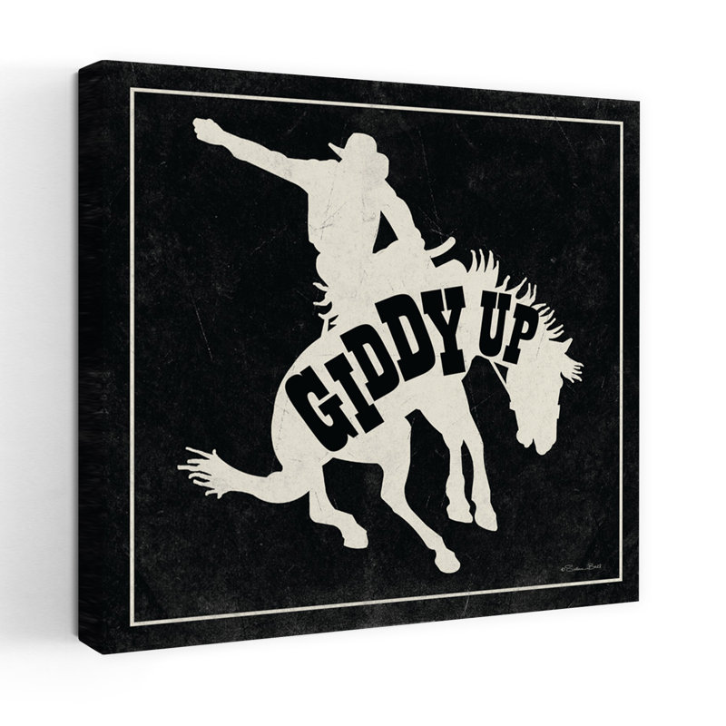 Art contemporain Cowboy Up avec Western Cowboy, H 24 po x l 24 po