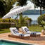 Parasol d'extérieur festonné inclinable 101 po Poppy-444100237