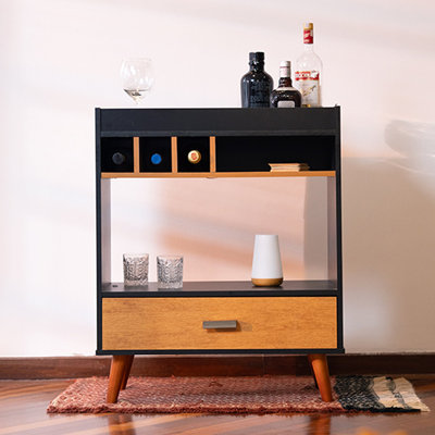 Armoire à vin avec tiroir et étagères ouvertes Boahaus Dublin