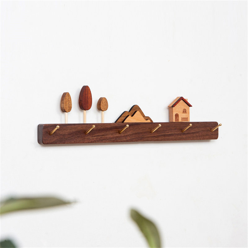 Whimsical Woodland Wall-Mounted Coat Rack, Brown