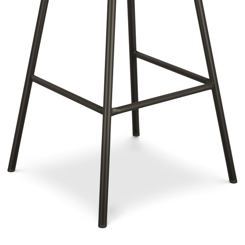 Tabouret pivotant contemporain avec repose-pieds Giselle, Gris clair, Tabouret de bar (siège d'une hauteur de 28,94 po)