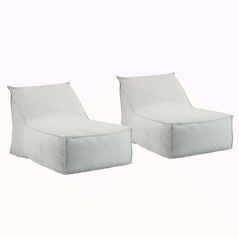 Fauteuil à billes d'extérieur, ensemble de 2, Gris