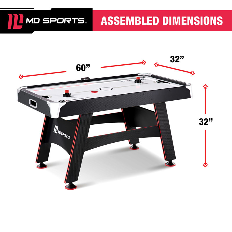 Table de hockey pneumatique à 2 joueurs de 60 po MD Sports avec tableau de pointage numérique et lumières
