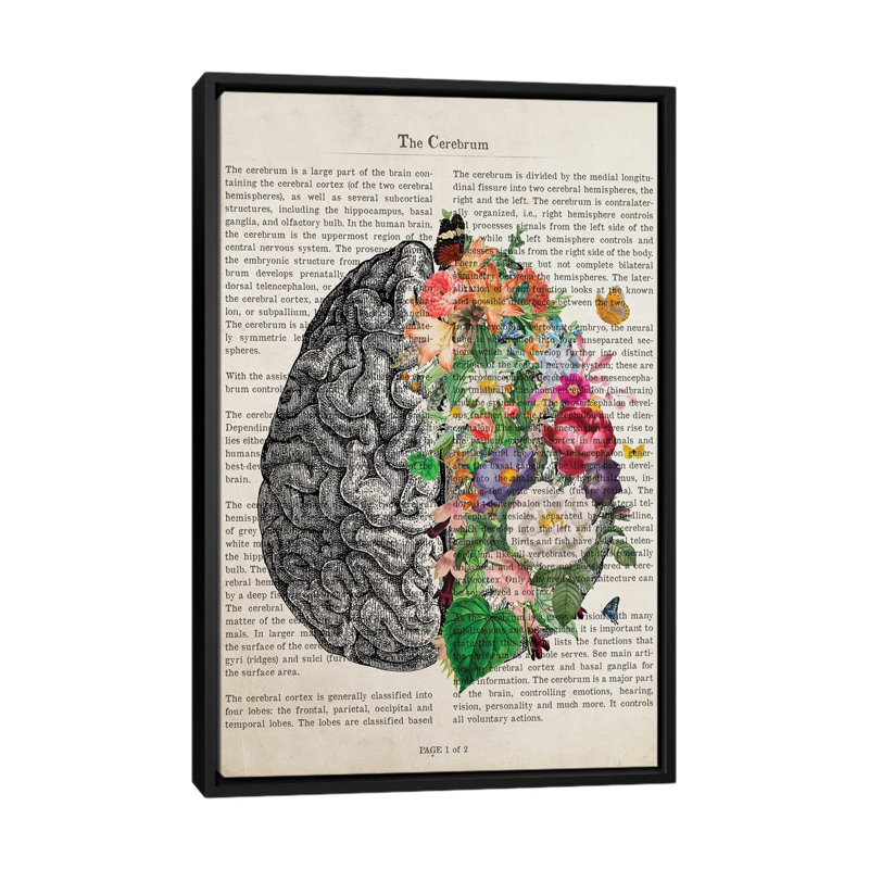 «Brain Art Flower Anatomy Print» par Aged Pixel - Giclée sur toile tendue avec châssis, H 48 po x l 32 po x P 1,5 po