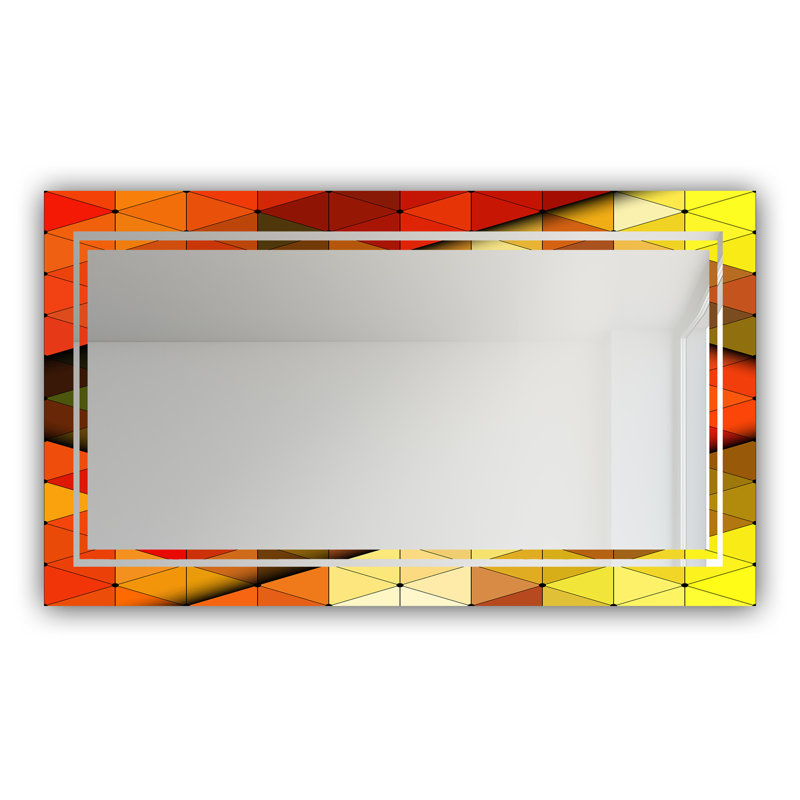 Glam Modern & Contemporary Vanity Mirror, 32" H x 24" W, Triangular Colorfields 2