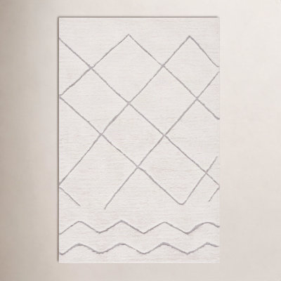 Henrie Ivory Gray Hand-Woven Geometric Rug
