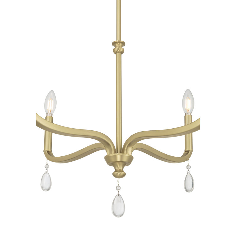 Lustre 4 lumières Bellvue, H 56 po x l 22 po x P 22 po, Laiton rétro, Quatre lumières