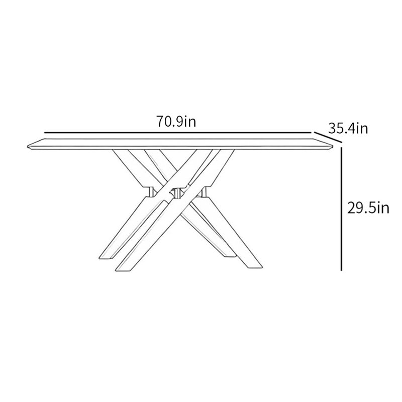 Piersen, H 29,5 po x L 70,9 po x l 35,4 po