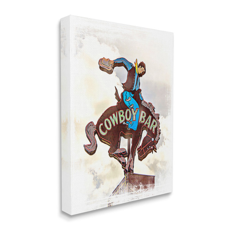 «Cowboy Bar», art de la giclée encadrée par Jerry Cowart, H 48 po x l 36 po