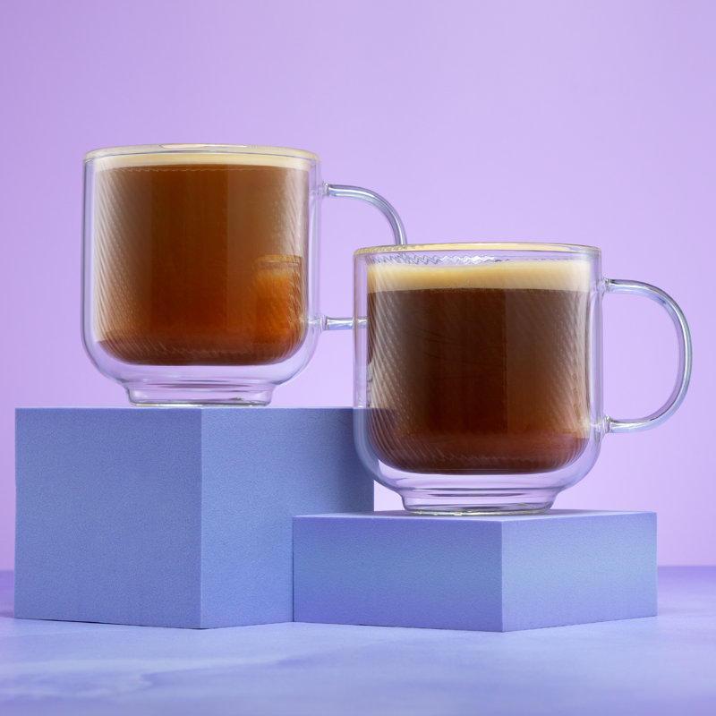 Tasse double paroi à rebord arrondi et texture tourbillonnante Harbor, 44 cl