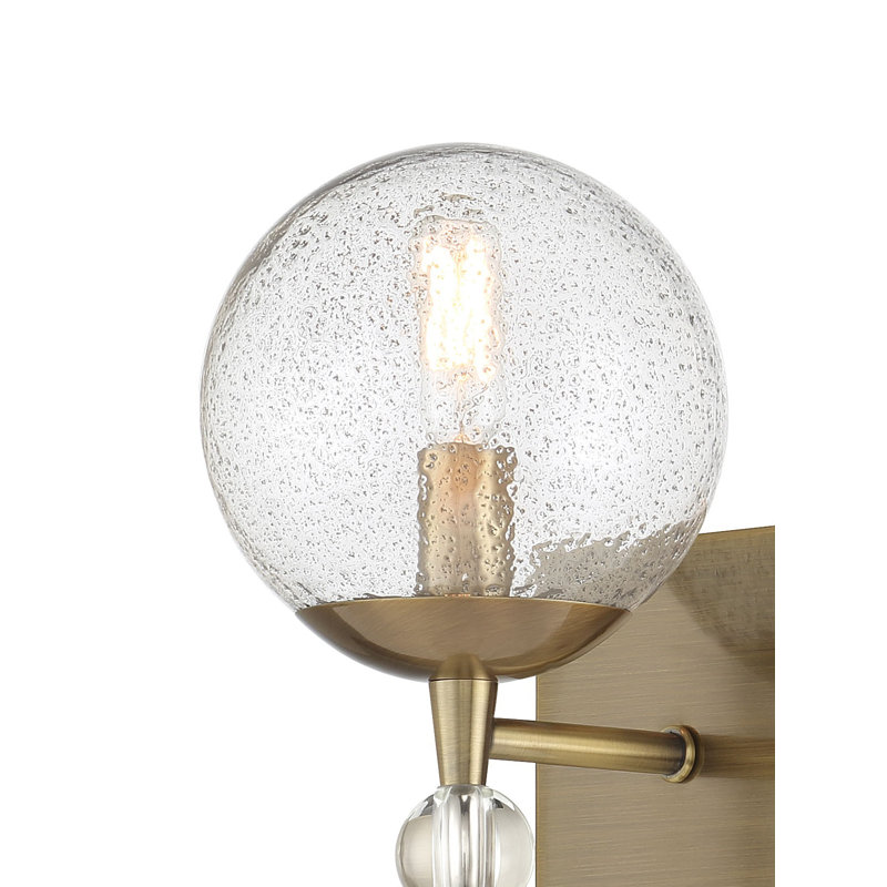 Mercer41 Marvaa Oxidized Aged Brass With Clear Vanity Light, 1