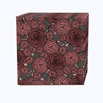 Cotton Twill Floral Square Napkin