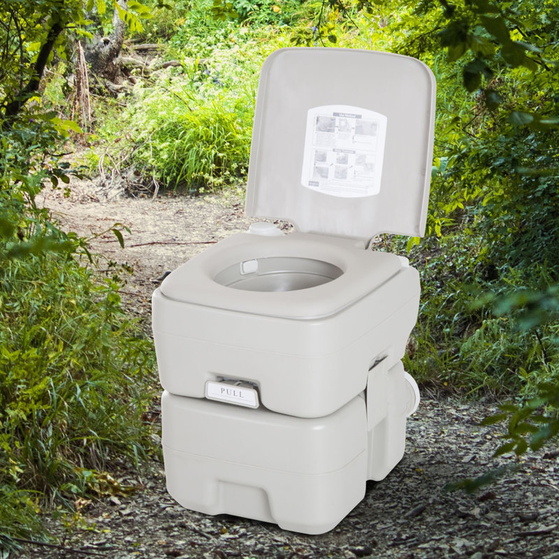 Toilette d'extérieur portative amovible de 2,6 gallons par pièce (siège inclus)