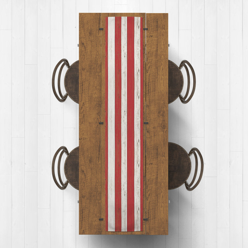 Analeese Rectangle Striped Polyester Table Runner, 90'' x 16''