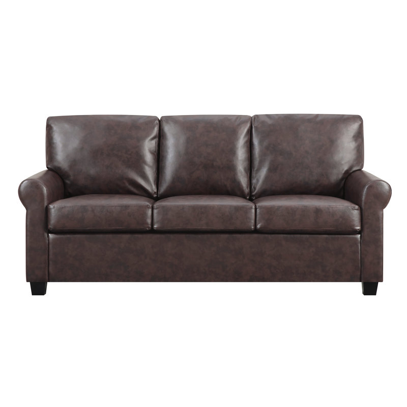 Jay 76'' Faux Leather Sofa, Wenge
