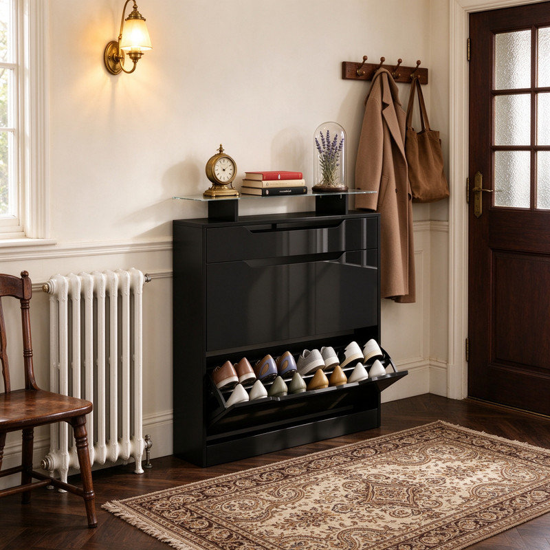16 Pair Shoe Storage Cabinet