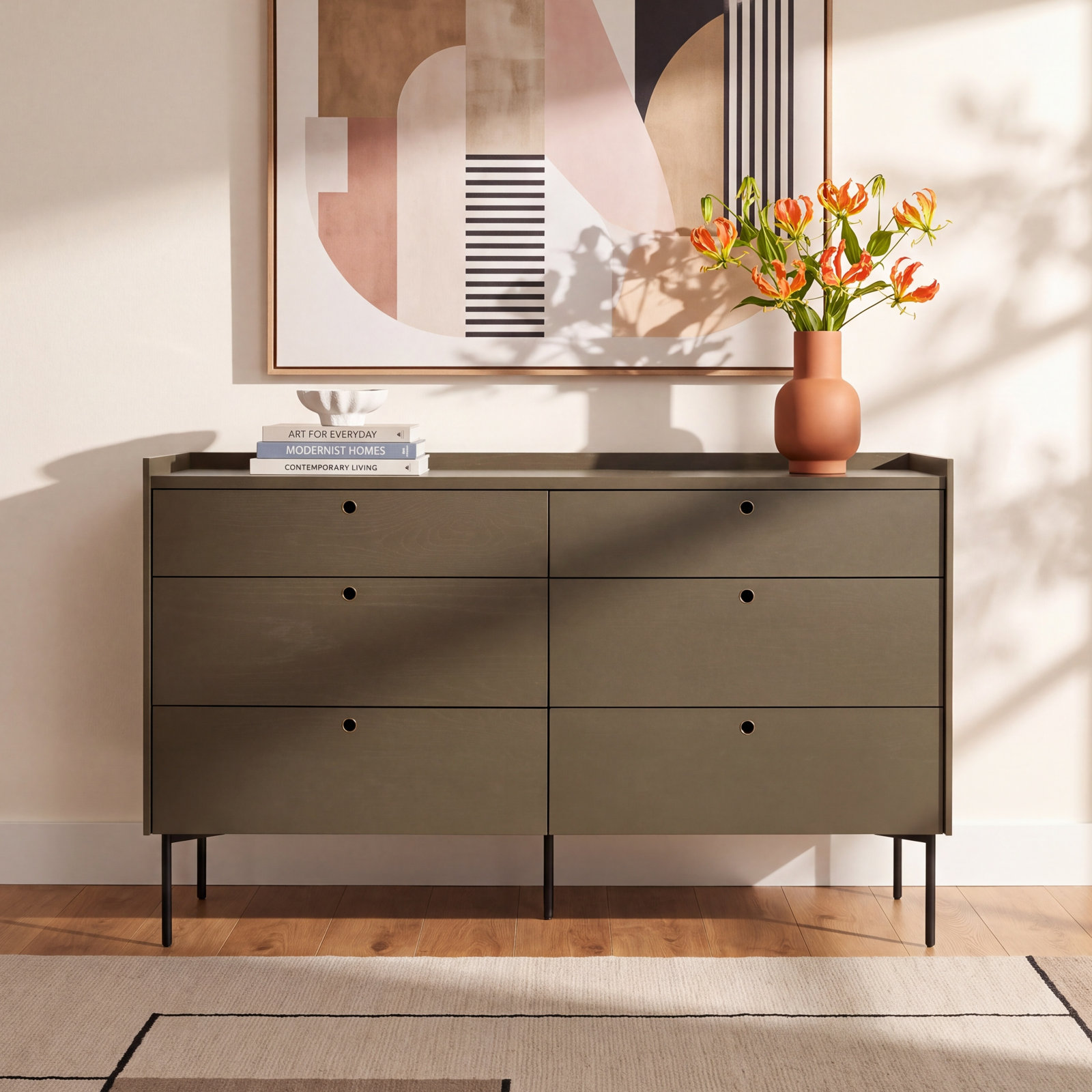 Peek 60 " Double Dresser, Dark Olive