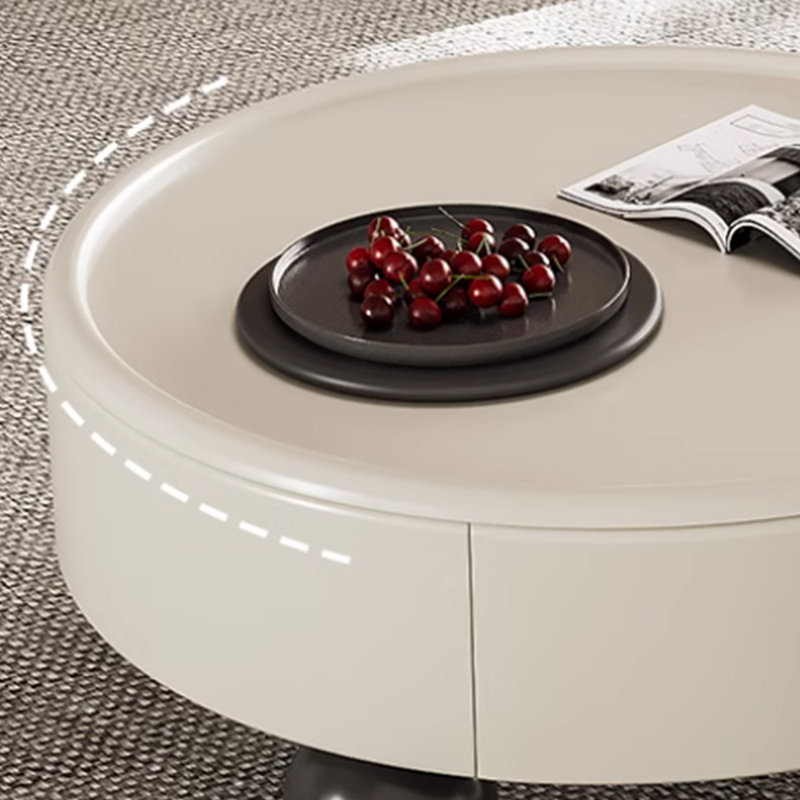 Table basse créative de style crème en bois massif, H 13,38 po x L 31,49 po x l 31,49 po