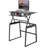  40 in. Black Height Adjustable Standing Desk with Floor Stand and Gas Spring Assist Keyboard Tray Platform